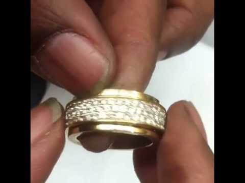 18k gold rotating pave diamond eternity ring