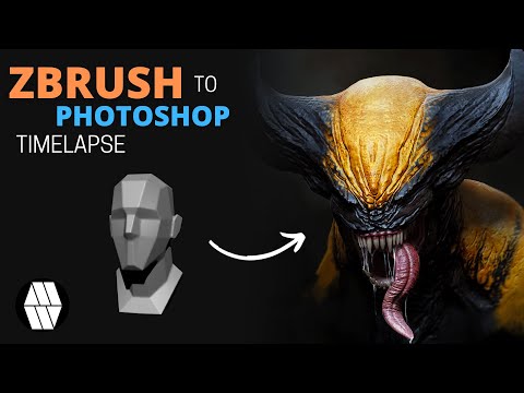 ZBrush to Photoshop Timelapse - 'Wolverine X Venom Bust' Concept