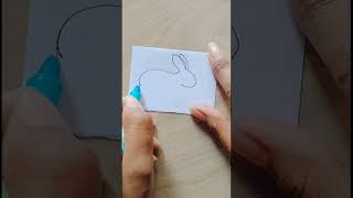 easy rabbit 🐇 one line 6;drawing ✍️ #shorts #rabbit #art