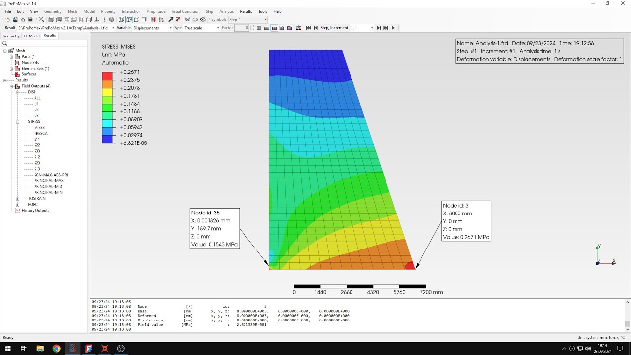 PrePoMax (CalculiX FEA) - Tutorial 46 - Trapezoidal dam stress analysis