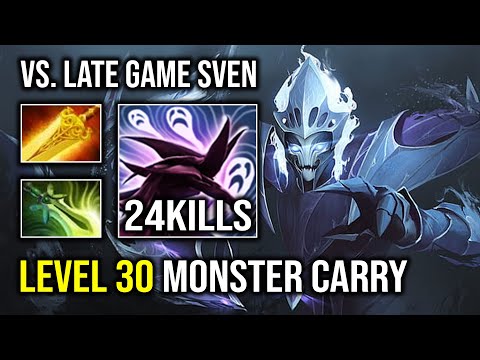 LEVEL 30 Late Game Spectre 1v5 Hyper Butterfly Carry +50% Evasion Against 11K MMR Sven Dota 2