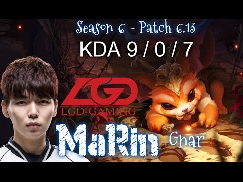 LGD MaRin GNAR vs KAYLE TOP - Patch 6.13 KR Ranked | League of Legends