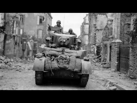 An American Stuart Tank Patrols the Ruins…And This EXACT Spot Today #22