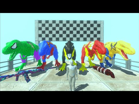 Fps Avatar Under the Ocean vs Team T-rex Superheroes Dc Marvel Animal Revolt Battle Simulator