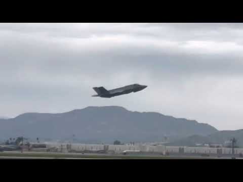 F35 taking off at March air reserve base