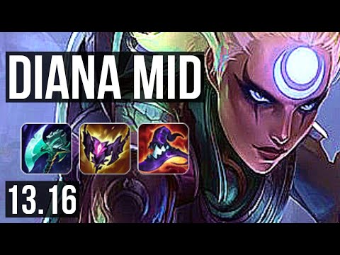 DIANA vs ZIGGS (MID) | 18/1/4, 3.8M mastery, Legendary, 7 solo kills | NA Challenger | 13.16