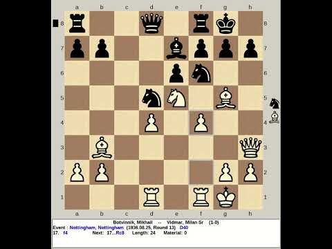 Botvinnik, Mikhail vs Vidmar, Milan Sr - Nottingham 1936 Best game