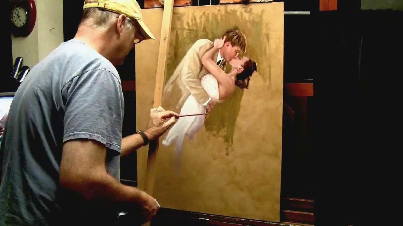 Tom Pinch: Oil Painting "Rob & Katie" - Speed painting video