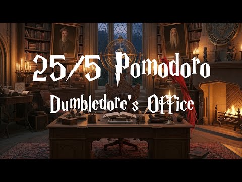 8-Hour Pomodoro Study Timer 🧙‍♂️ Dumbledore’s Office + Hagrid’s Hut  | Harry Potter Ambience