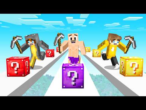 1v1v1 Lucky Block Race vs My Friends in Minecraft!