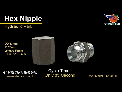 Hydraulic Part, Hex Nipple 6100 LM | RealTech CNC Machine VD-198