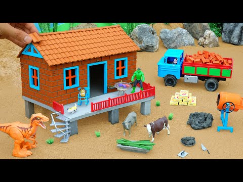 DIY Construction Science Project: 2-Story Mini Brick House and House Collapsed by Vandalized Frame