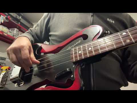 Immagine 1967 Ampeg AEB-1 - Electric Scroll Bass - Black/Red Sunburst - #609 of 750 - OHSC - 21