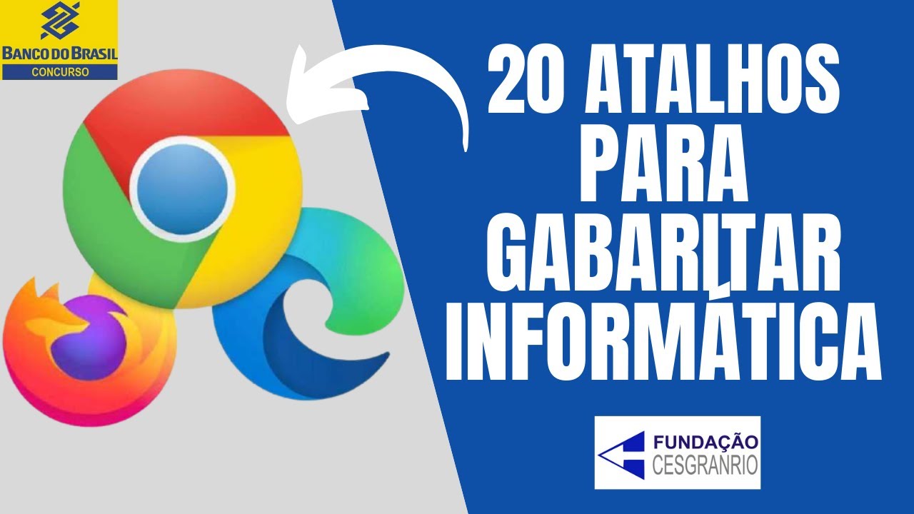 Questões de Internet e Navegadores (Atalhos) - CESGRANRIO - Informática para Concursos #01