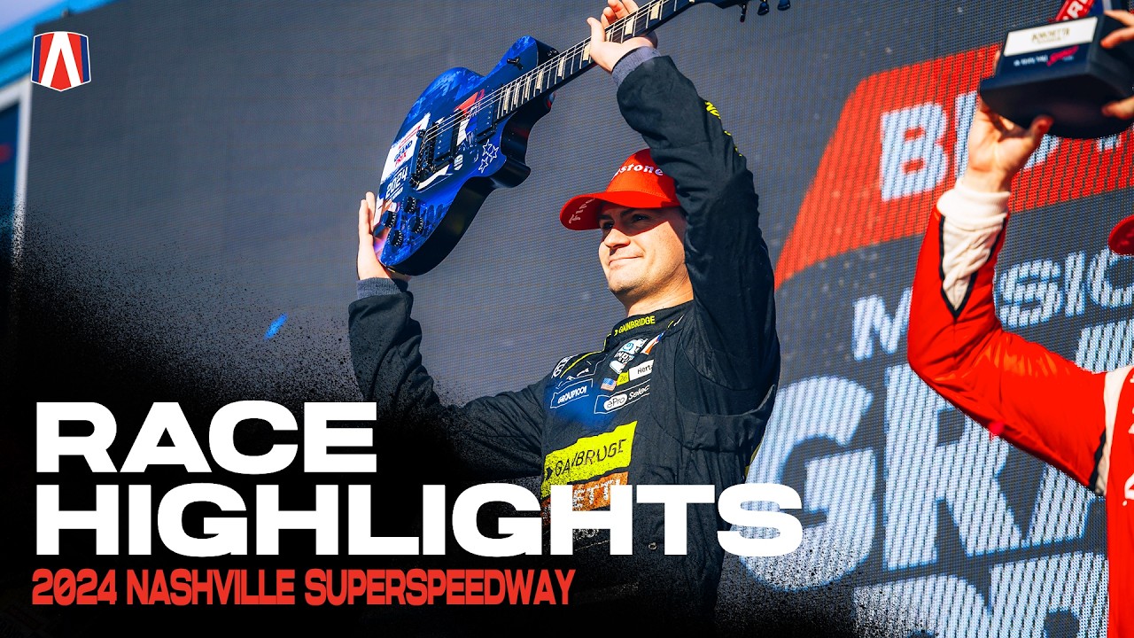 Click to watch the video “Colton Herta Passes Pato O'Ward To Win First Ever Oval Race | Nashville Highlights”