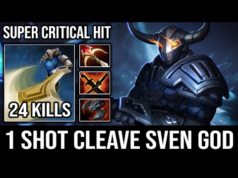 EPIC 1 Shot Enemy Super Cleave Sven with God's Strength + Daedalus Crit Dota 2