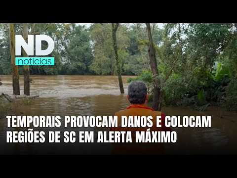 Tempestades causam estragos e deixam 115 cidades de SC em alerta