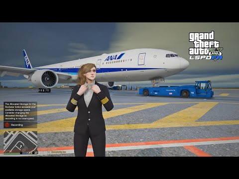 Gta 5 Let's Go To Work As ANA Boeing 777 Female Pilot - Los Santos To Liberty City