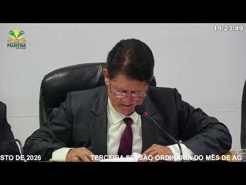 TERCEIRA SESSÃO ORDINÁRIA DO MÊS DE AGOSTO DE 2026