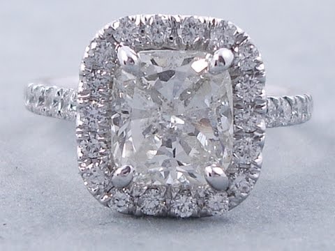 2.86 ctw Cushion Cut Diamond Engagement Ring - BigDiamondsUSA