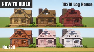 マイクラ建築：木で作るコンパクトなログハウスの作り方。10x10ブロックで簡単に。No.238【Minecraft】