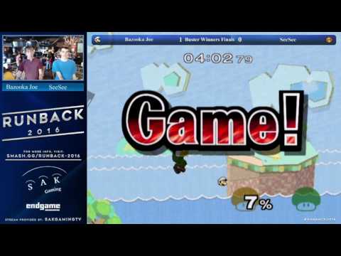 Runback 2016 Buster Winners Finals - BazookaJoe (Luigi) vs SeeSee (Peach)