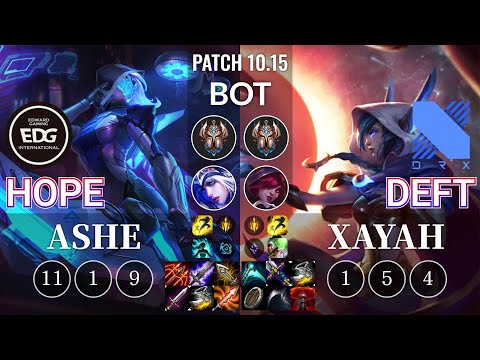 EDG Hope Ashe vs DRX Deft Xayah Bot - KR Patch 10.15