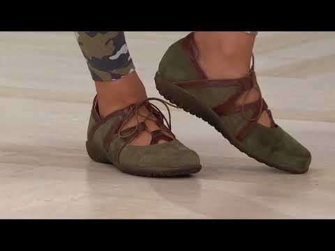 Naot Leather or Suede Lace-up Flats - Timu on QVC