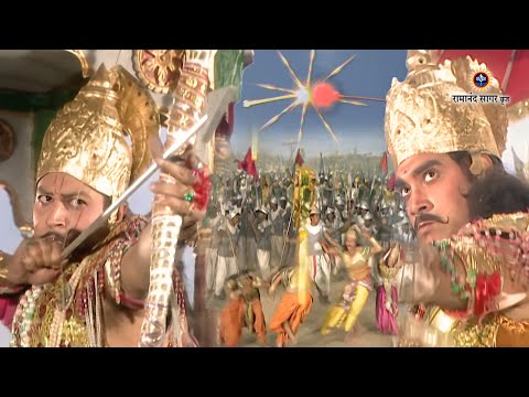 श्री कृष्ण भाग 183 - महाभारत का युद्ध | कर्ण और अर्जुन के बीच युद्ध । रामानंद सागर कृत