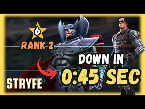 6 star Rank 2 Stryfe 45 sec Takedown Against ROL Winter Soldier! No Boosts Damage test #stryfe #mcoc