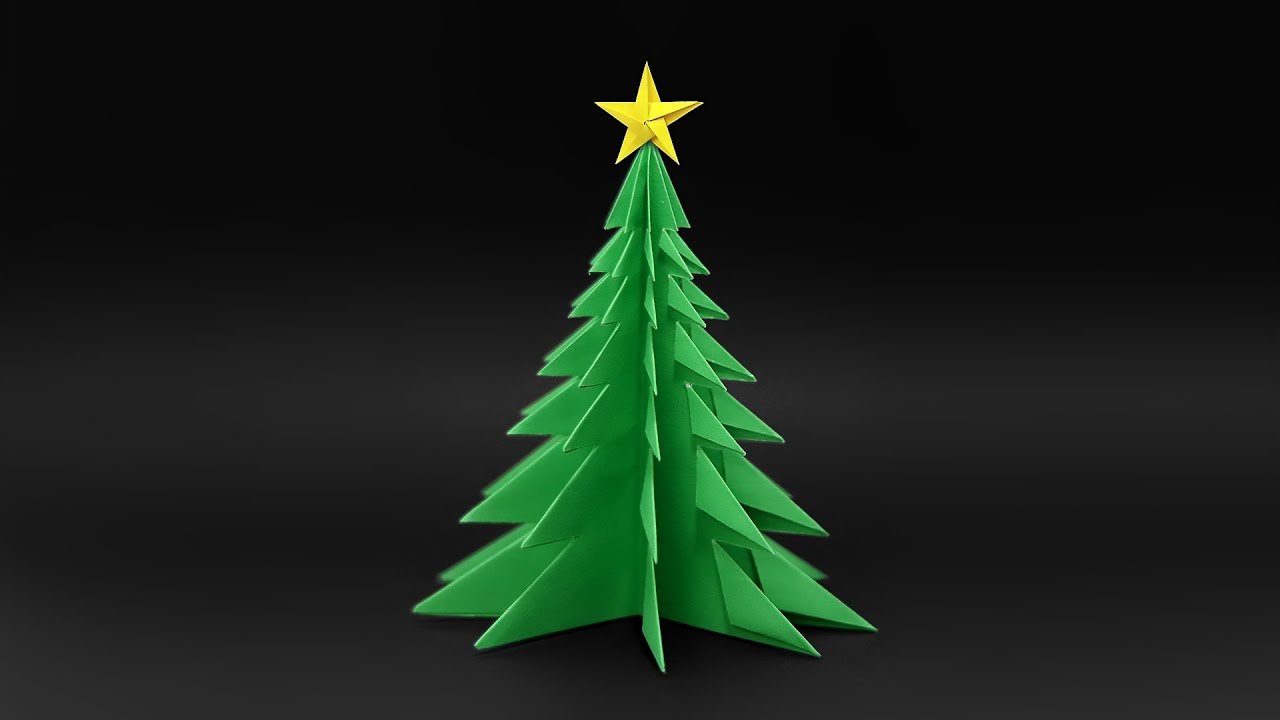 3D Paper Christmas Tree - DIY Tutorial - Kirigami