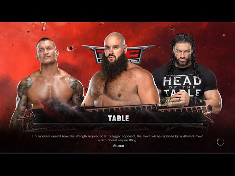 WWE 2K22 My First Ever Gameplay| braun strowman vs roman reigns vs randy orton match| WWE 2K22