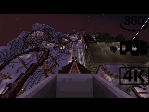 VR Minecraft - Minecraft 360° VR - Roller Coaster 4K 60 FPS Video