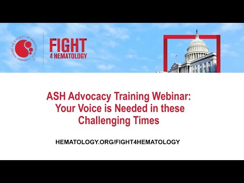 ASH Advocacy Training Webinar: Your Voice is Needed in These Challenging Times