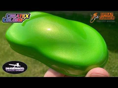 Createx Colors- Pearlized Lime Green with Poison Green Candy2o