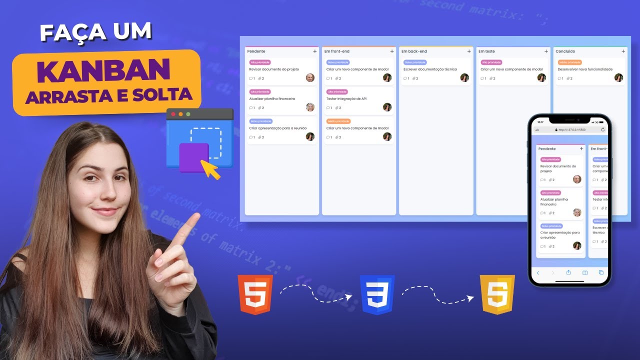 Como fazer um KANBAN arrasta e solta usando HTML, CSS e JavaScript