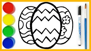 How to draw Easter Eggs ⭐ Coloring Pages, Safe videos for kids 1 to 3 years old - Videos para niños