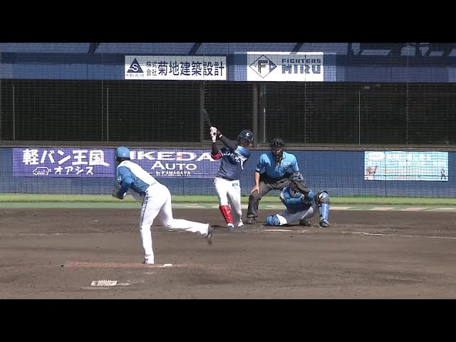 【ファーム】打球はベースに当たりライト前へ!! ライオンズ・高木渉のタイムリーで追加点!!  2024年6月12日 北海道日本ハムファイターズ 対 埼玉西武ライオンズ