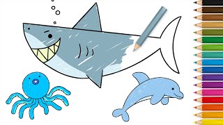 Learn To Draw Underwater Animals | Step By Step Drawing Lesson for Kids