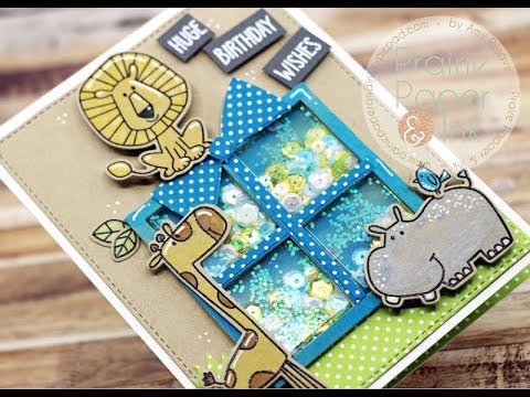 MFT Safari Friends Birthday Shaker Card | Distress Oxide Inks