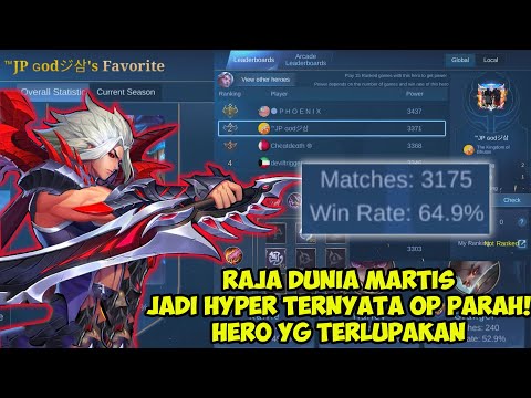 RAJA DUNIA MARTIS, 3000 MATCH MAEN NYA JAGO BANGET, HERO YANG TERLUPAKAN - MOBILE LEGENDS