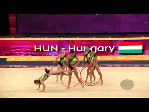 Hungary (HUN) - 2019 Rhythmic Worlds, Baku (AZE) - Qualifications 3 Hoops + 2 Pairs Of Clubs