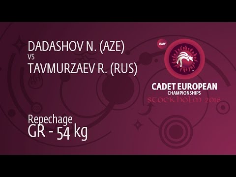 Repechage GR - 54 kg: R. TAVMURZAEV (RUS) df. N. DADASHOV (AZE), 5-2