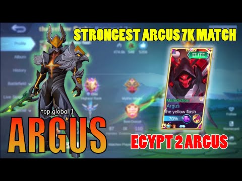 TOP GLOBAL 1 ARGUS !!! GAMEPLAY by the yellow flash 7440 MATCH !!! STRONG JUNGLER - MOBILE LEGENDS