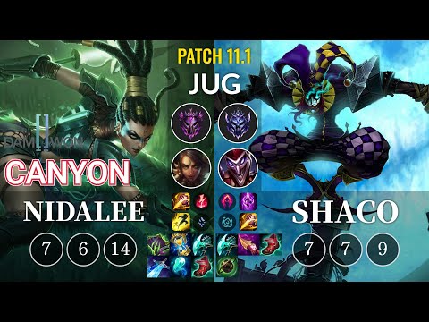 DWG Canyon Nidalee vs Shaco Jungle - KR Patch 11.1