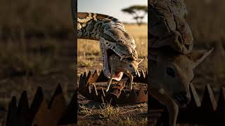 “Will a Large Python Successfully Catch the Deer?” 🐍🦌#PythonVsDeer #SnakeAttack