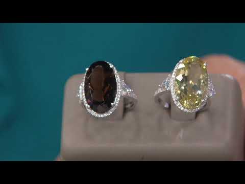 Judith Ripka Sterling Silber Oval Edelstein Ring, 10,00 cttw auf QVC