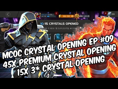 MCOC: 45x Premium Hero & 15x 3 Star Hero Crystal Opening Ep #09
