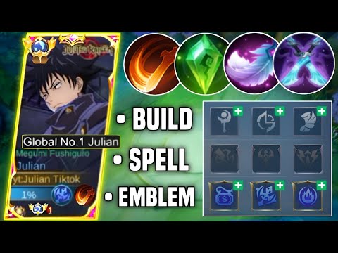 JULIAN BEST BUILD & EMBLEM MIDLANER 2023 | GAMEPLAY JULIAN MIDLANER TOP GLOBAL | MLBB