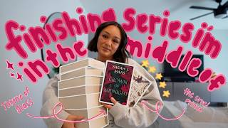 finishing series I'm in the middle of (pt.1) | cozy reading vlog + book shopping & haul